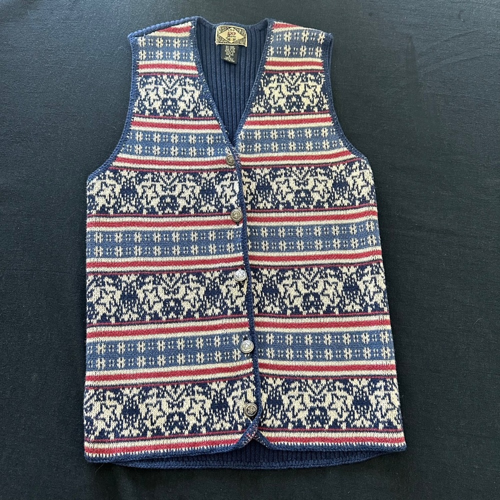 Small Vest Oklahoma Seal Button Up Sweater Vest VNeck USA Vintage Western Wear